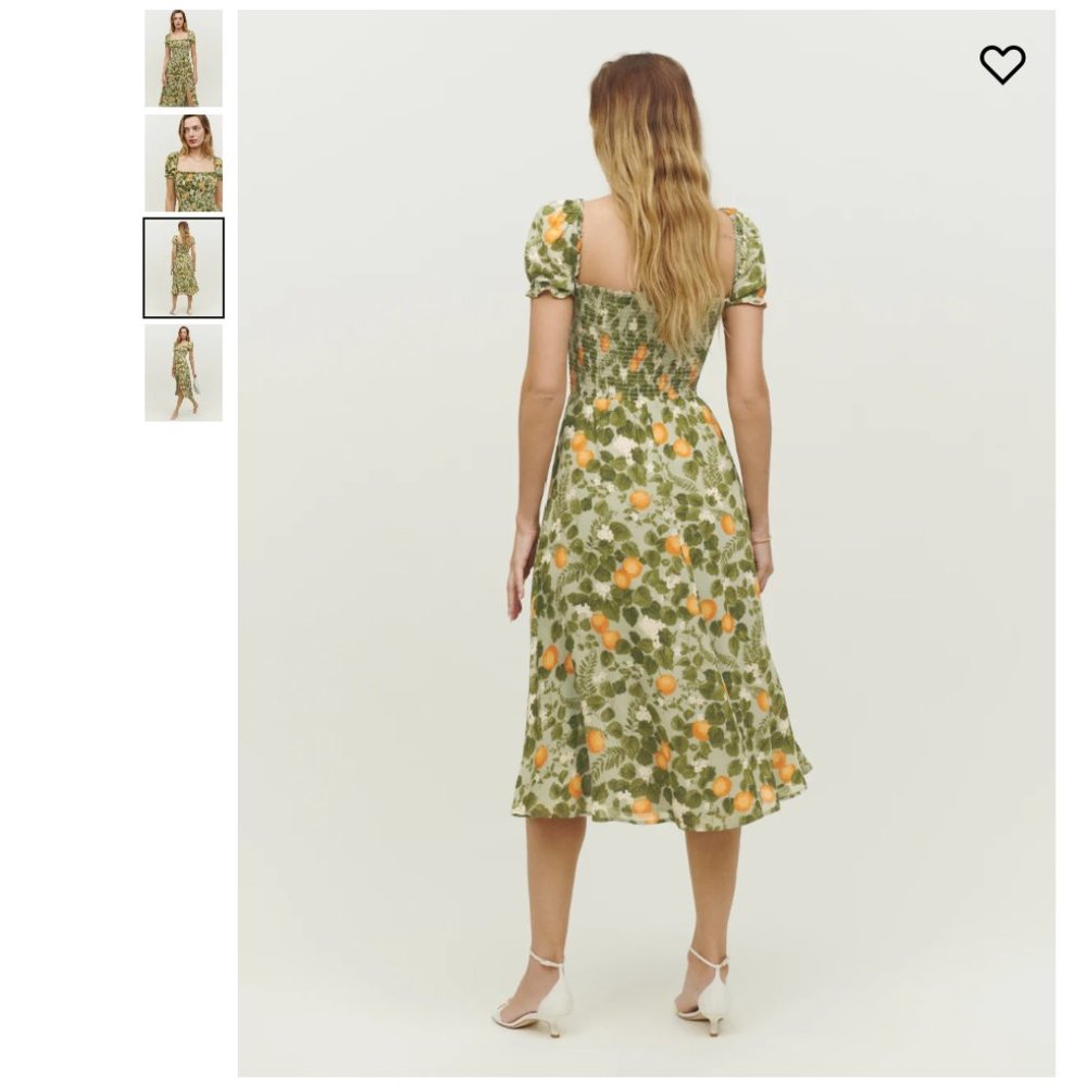 Reformation Inka Dress in Orange Grove - Picture 4 of 14